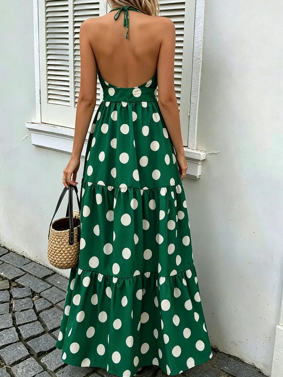 Vestido Longo Poá Ilha