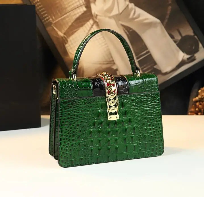 Luxury Fashion Brand Women's Handbags Genuine Leather Shoulder Crossbody Bag Crocodile Small Hard Square Portable Messenger Bags