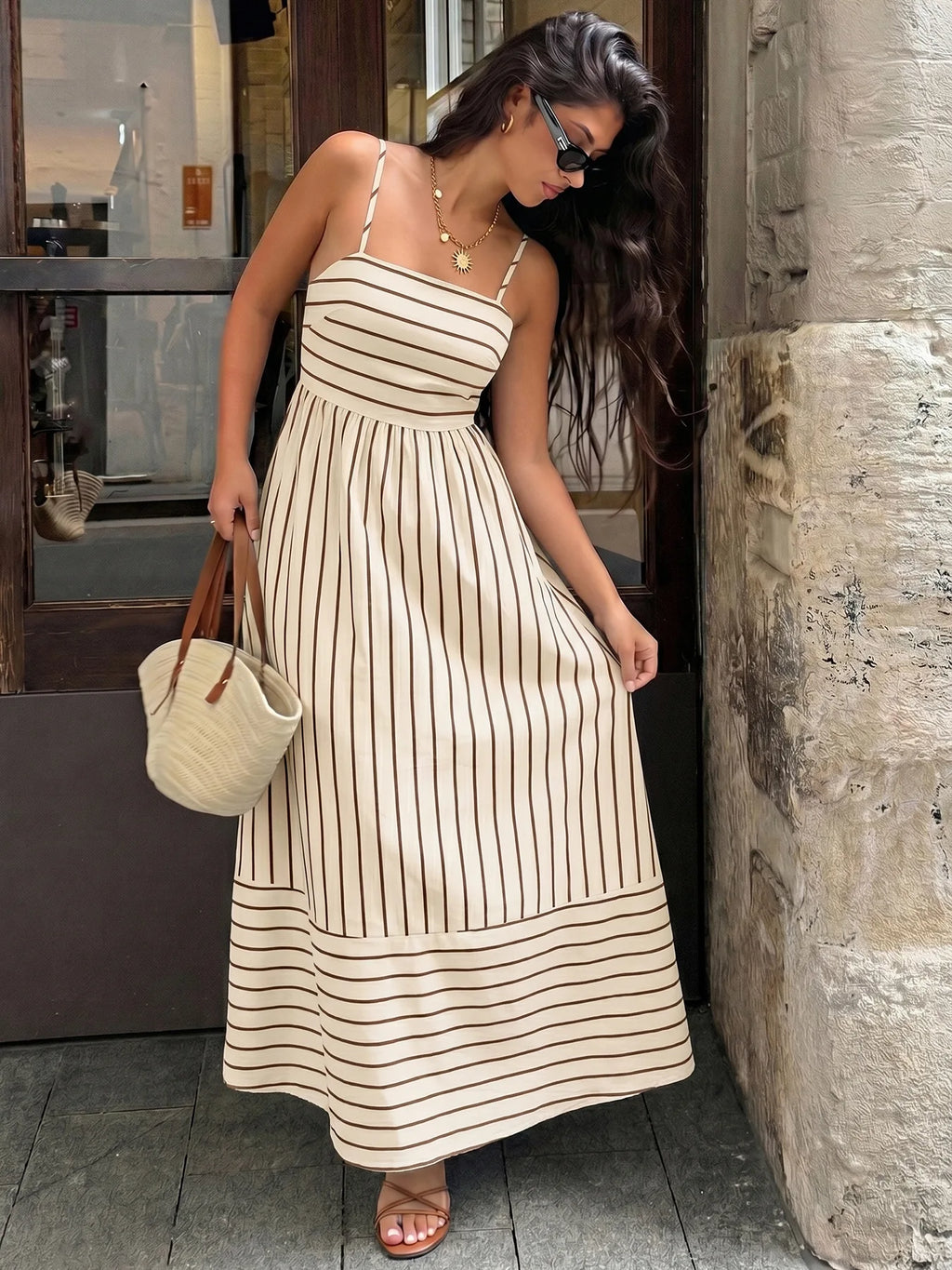 Vestido Longo Listrado Riviera