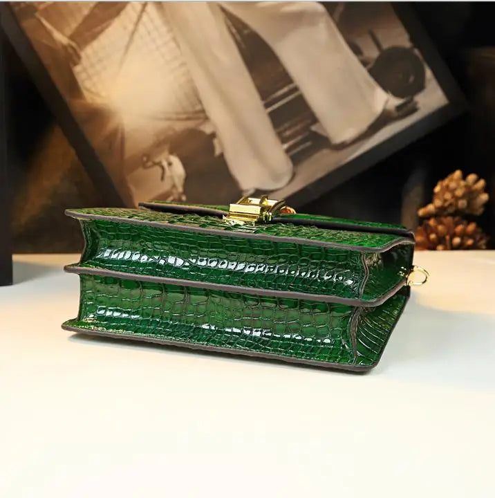 Luxury Fashion Brand Women's Handbags Genuine Leather Shoulder Crossbody Bag Crocodile Small Hard Square Portable Messenger Bags