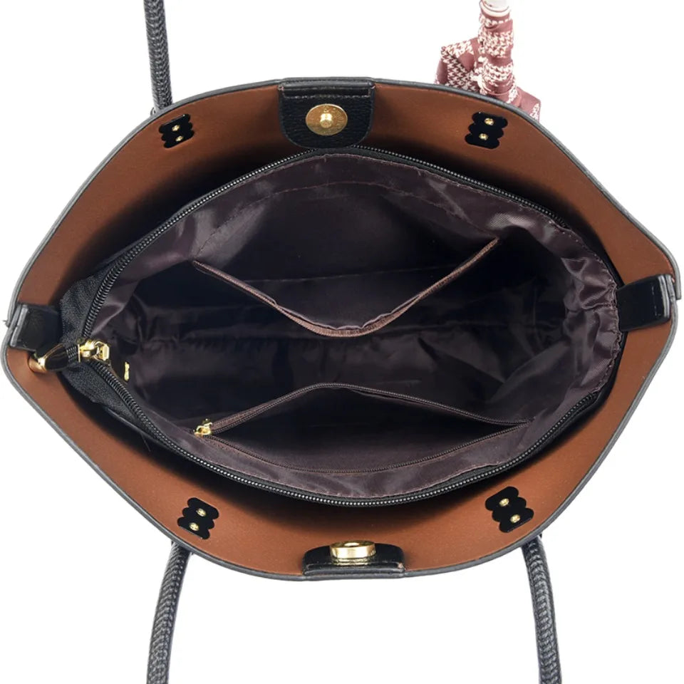 Genuine Brand Luxury Purses and Handbags Women Bags Designer Soft Leather Shoulder Top-handle Commute Bag Female Sac A Main Tote