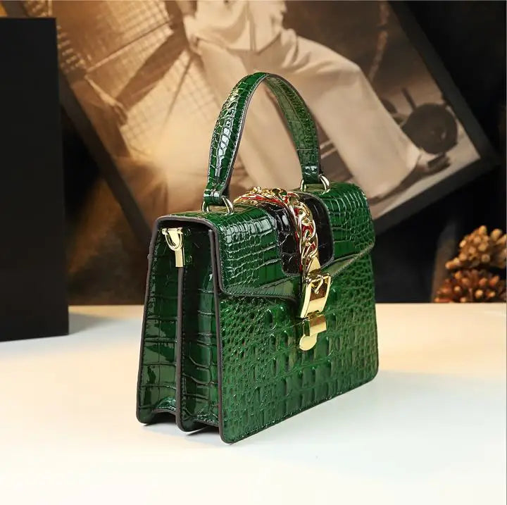 Luxury Fashion Brand Women's Handbags Genuine Leather Shoulder Crossbody Bag Crocodile Small Hard Square Portable Messenger Bags