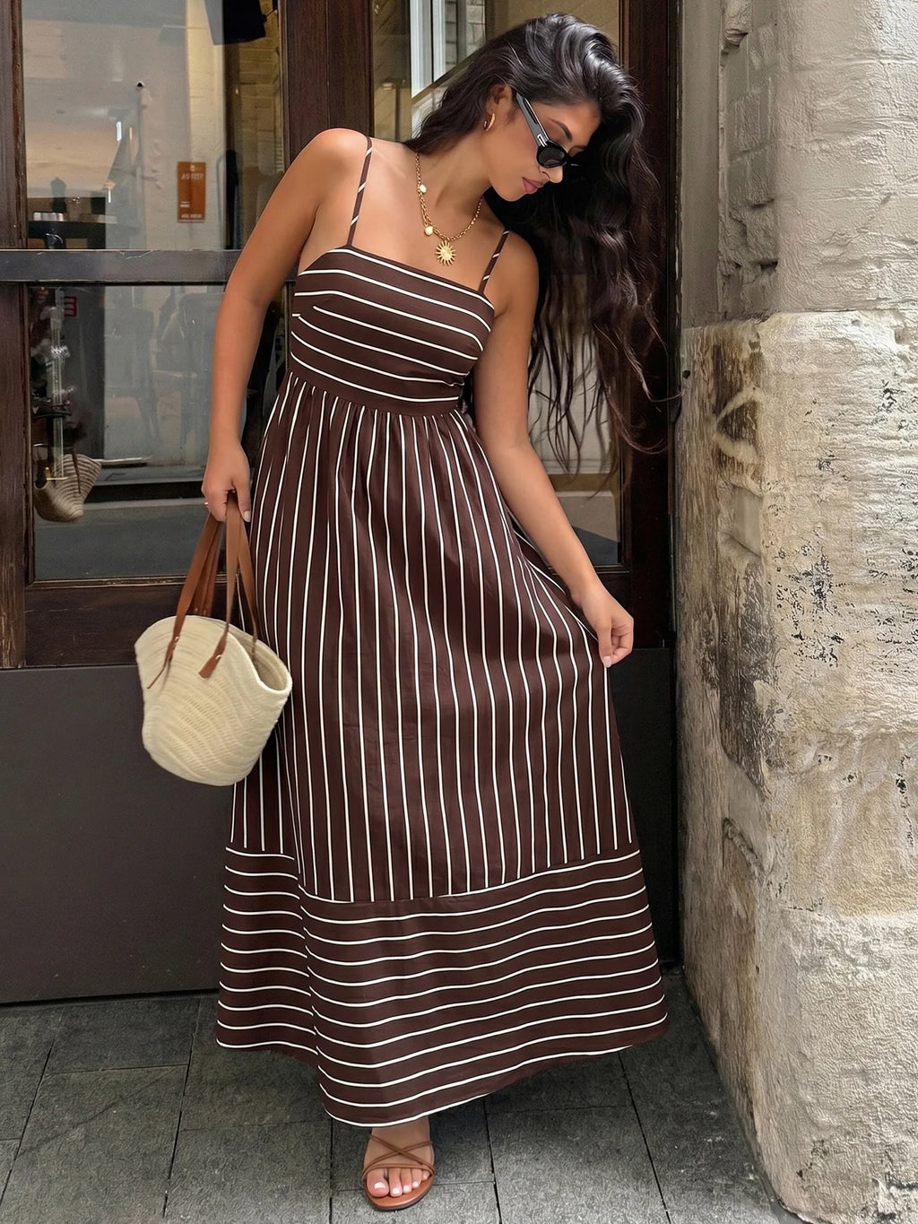 Vestido Longo Listrado Riviera