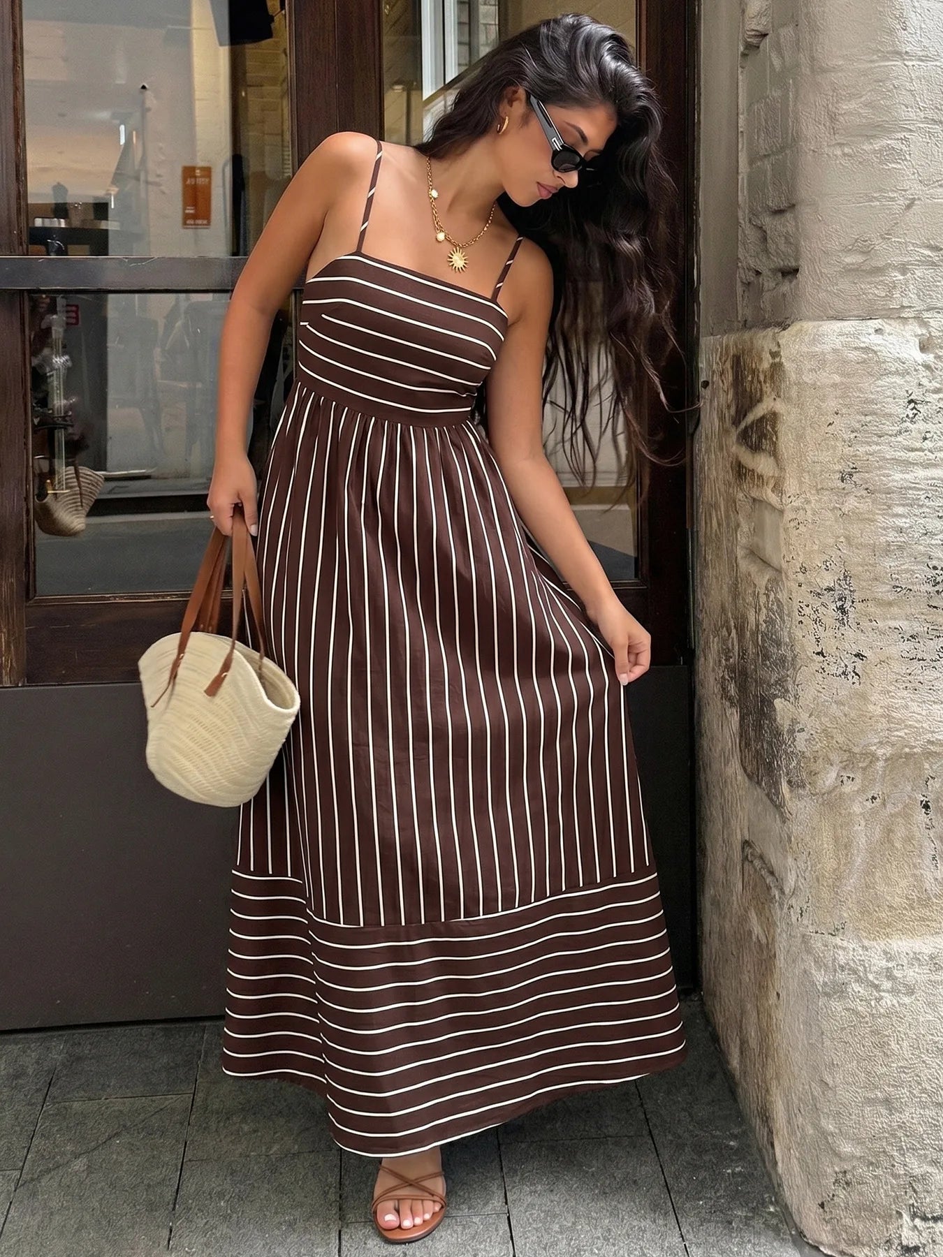 Vestido Longo Listrado Riviera
