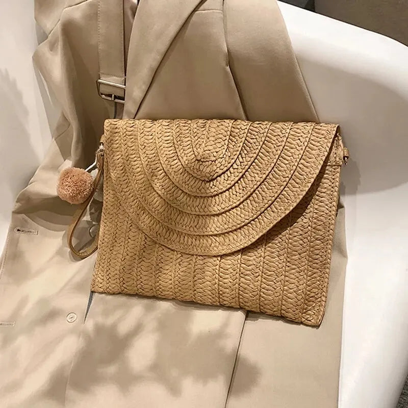 Bolsa Clutch de Palha Aurora
