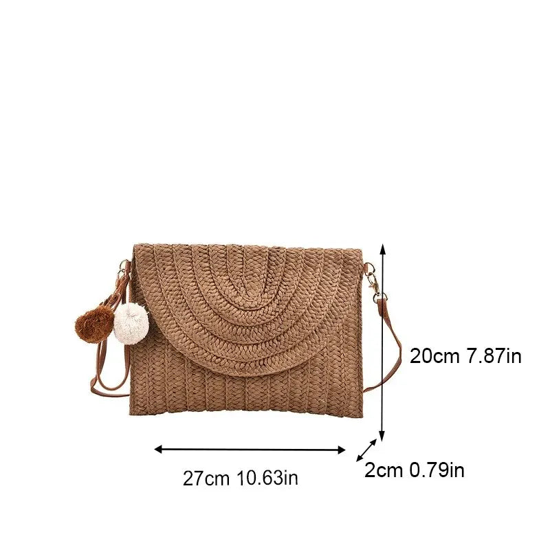Bolsa Clutch de Palha Aurora