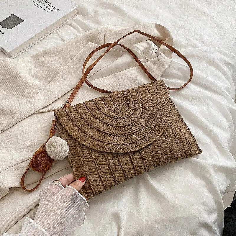 Bolsa Clutch de Palha Aurora