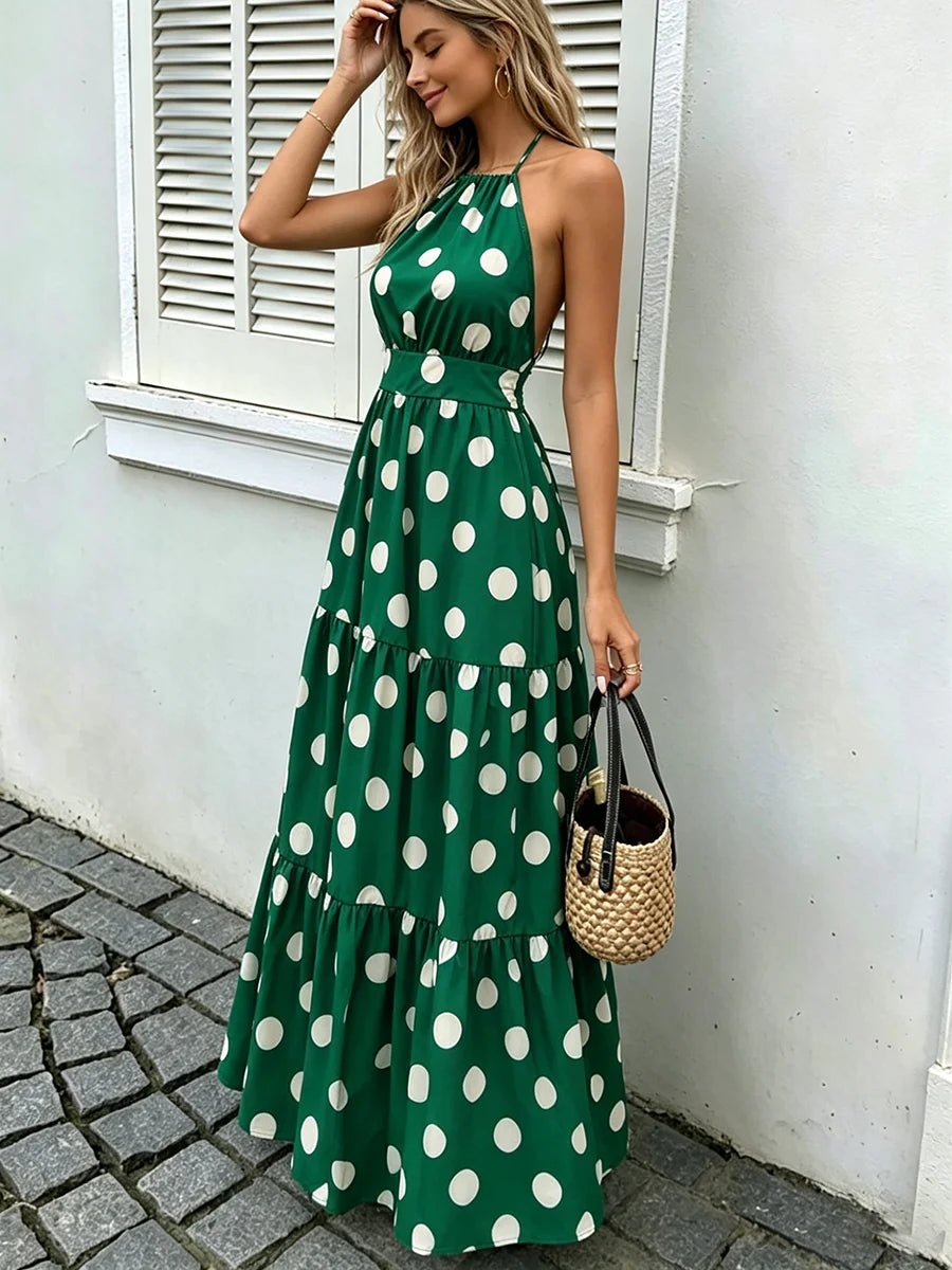 Vestido Longo Poá Ilha