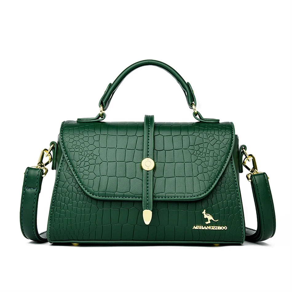 2024 Brand Crocodile Leather Crossbody Bags for Women Female Shoulder Messenger Sac Luxury Designer Ladies Handbags and Purses