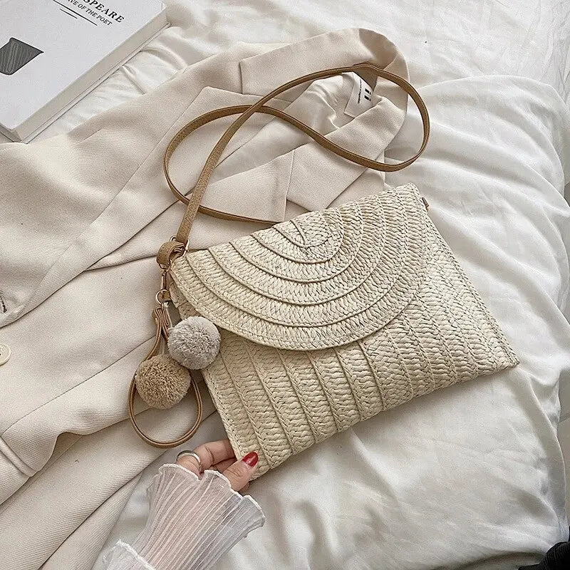 Bolsa Clutch de Palha Aurora