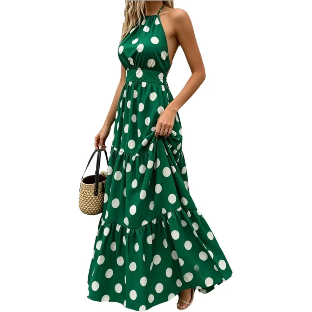 Vestido Longo Poá Ilha